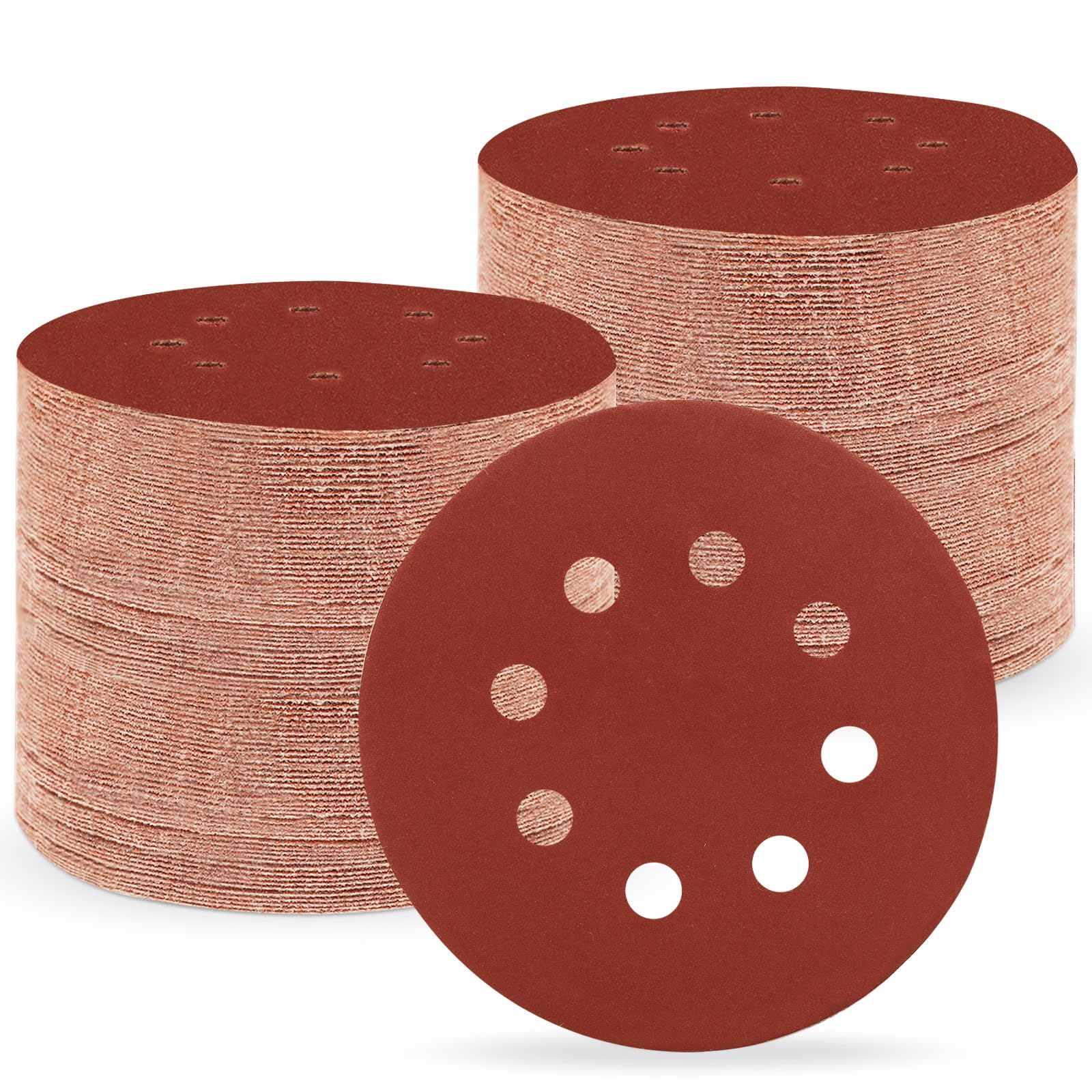150 Stück Schleifpapier 125mm Klett, 400 Körnung Profi 125 Schleifscheiben Rund 8 Loch für Exzenterschleifer (150 Stück,400 Körnung）
