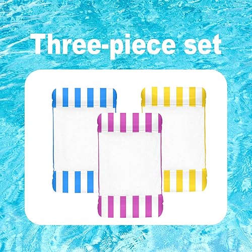 Miniatura 5 de Flotadores de piscina para adultos, balsas flotantes de malla inflables mejoradas, flotador de piscina multiusos 4 en 1, hamaca de agua, flotadores