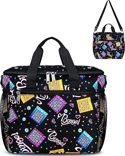 Miniatura 7 de Bolsa de bingo para Daubers Dabbers Dobbers Dotters Bolsas de bingo grandes con bolas de bingo Imprimir Casino Bingo Bolsa de juego para Bingo Set