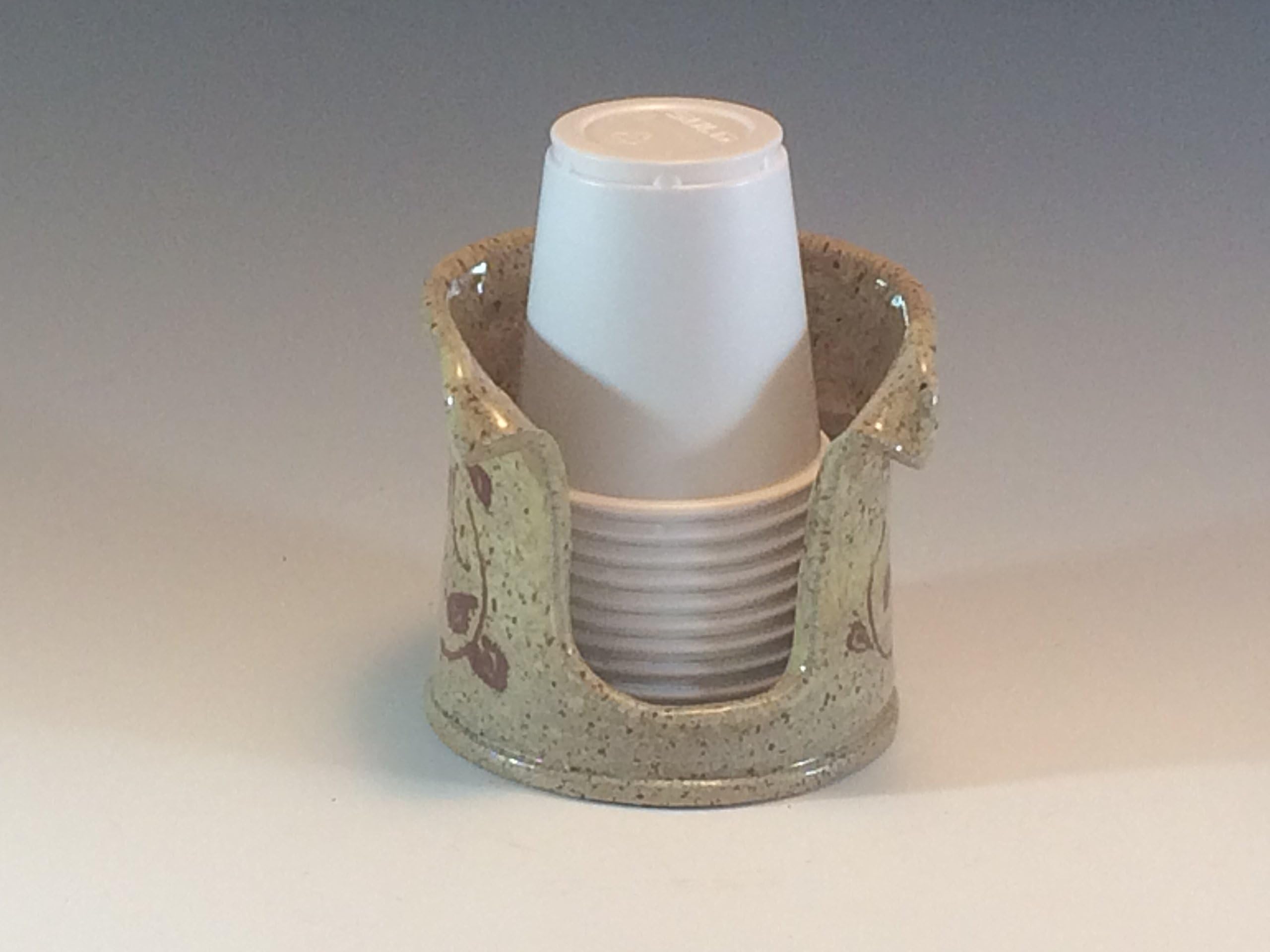 3 Ounce - Handmade Stoneware Bathroom Cup Holder (3 oz) In Earth Tone Glazes
