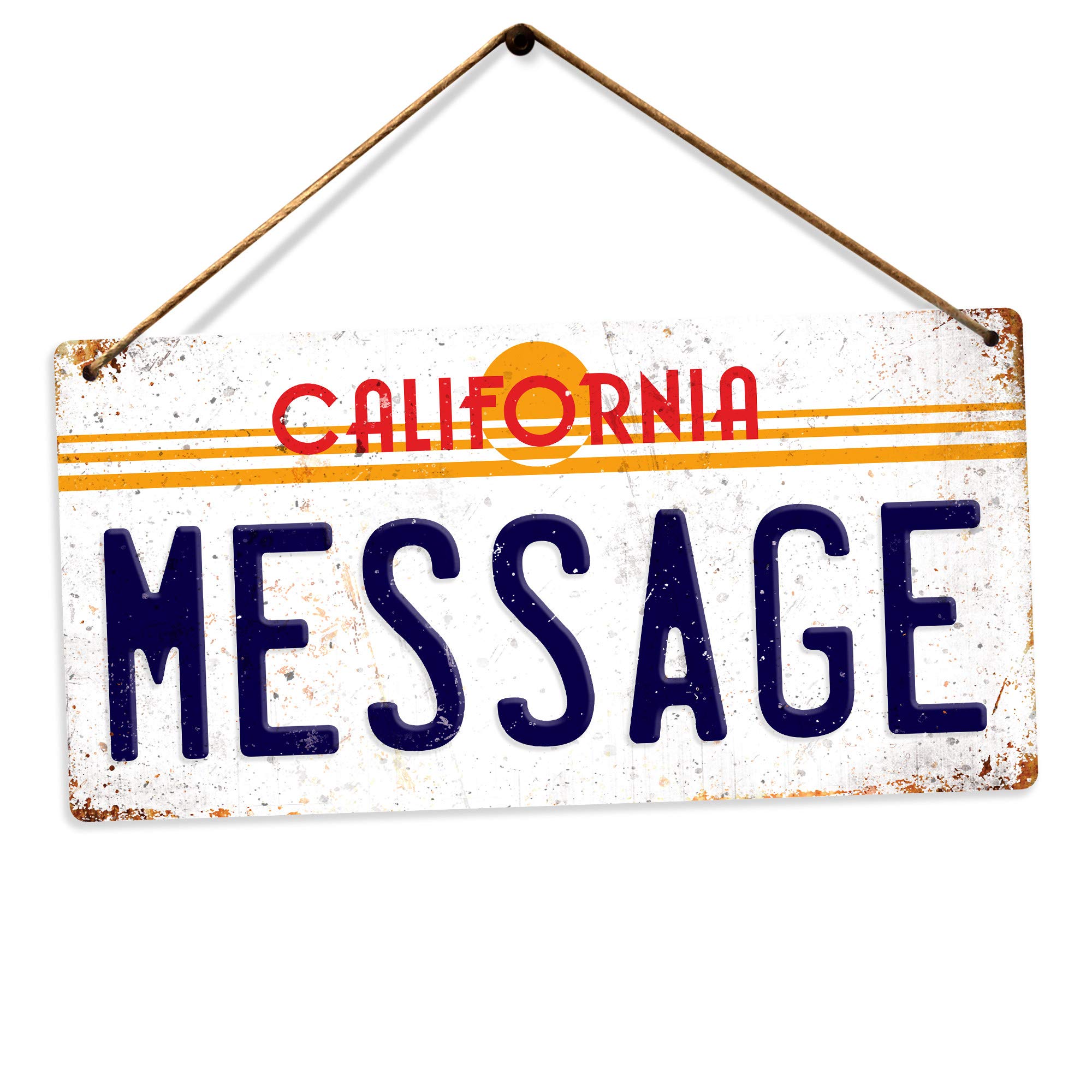 Toasted Merch California V2 Personalised American Number Plates - Custom – Holes And Twine | Printed Metal Wall Sign Plaque Show Plate