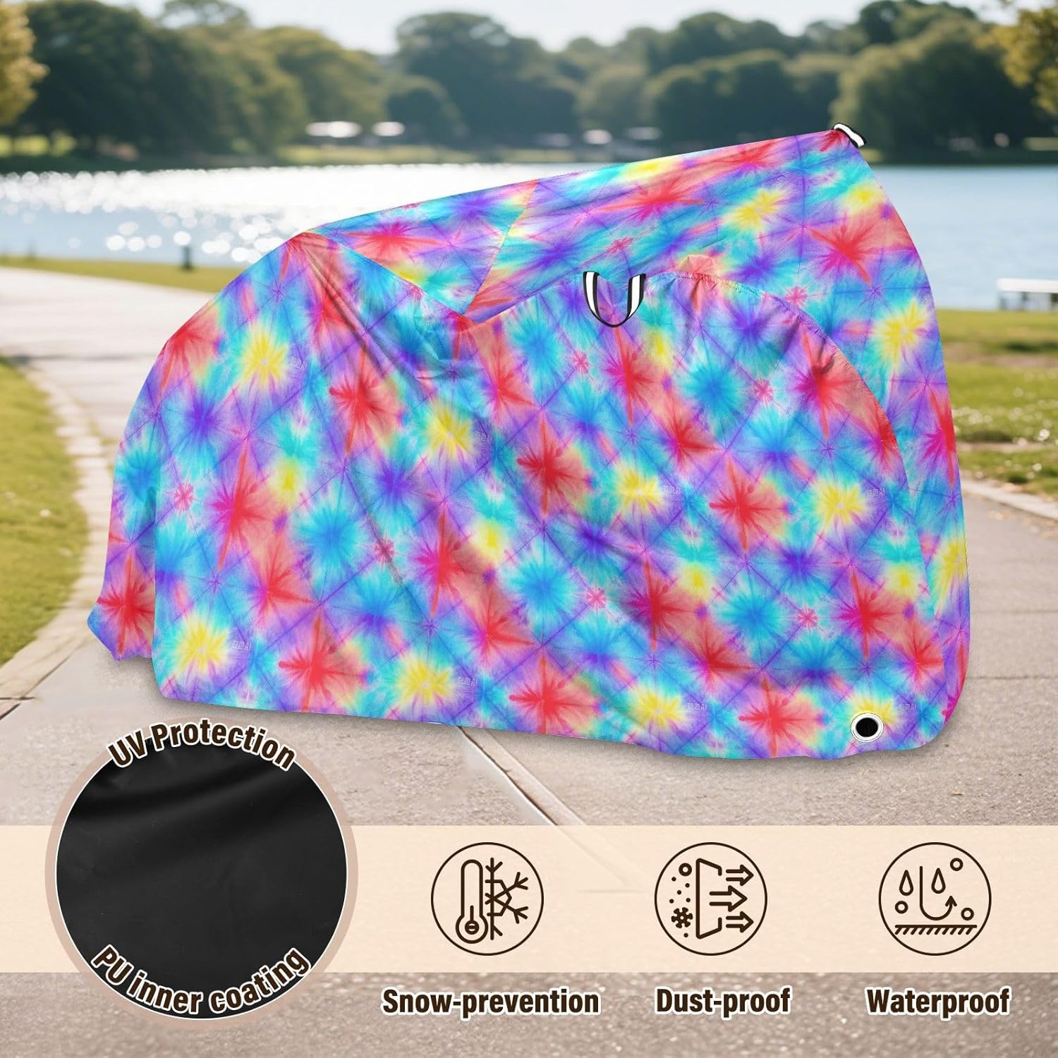 Rainbow Tie-dye Covers for Bike Waterproof Motorcycle Cover Bikes Storage cover para bicicletas electricas