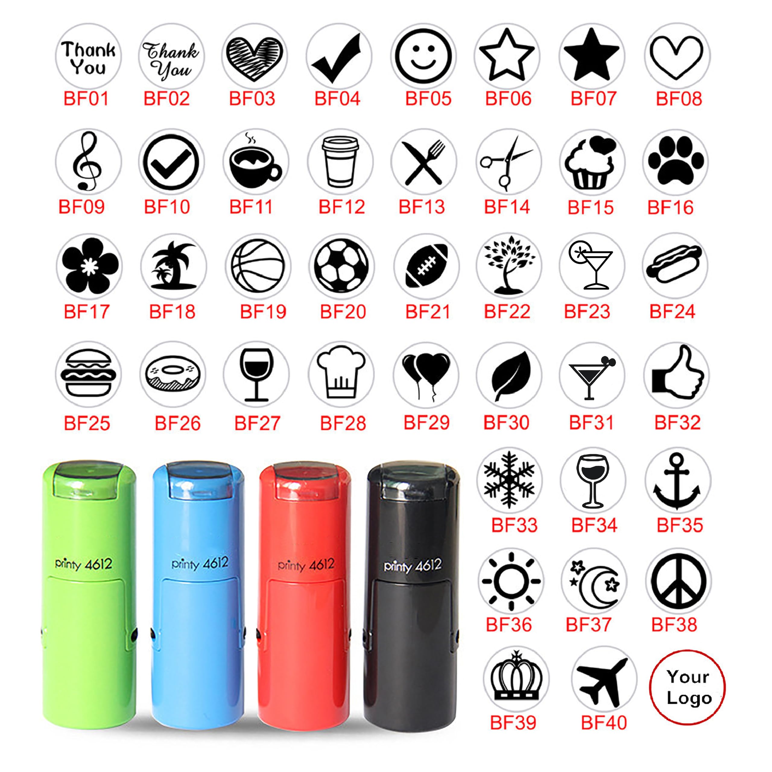 Custom Self Inking Loyalty Card Stamp, Small Logo Stamp, Mini Stamp Logo, Coffee Card Stamp, Small Loyalty Stamp