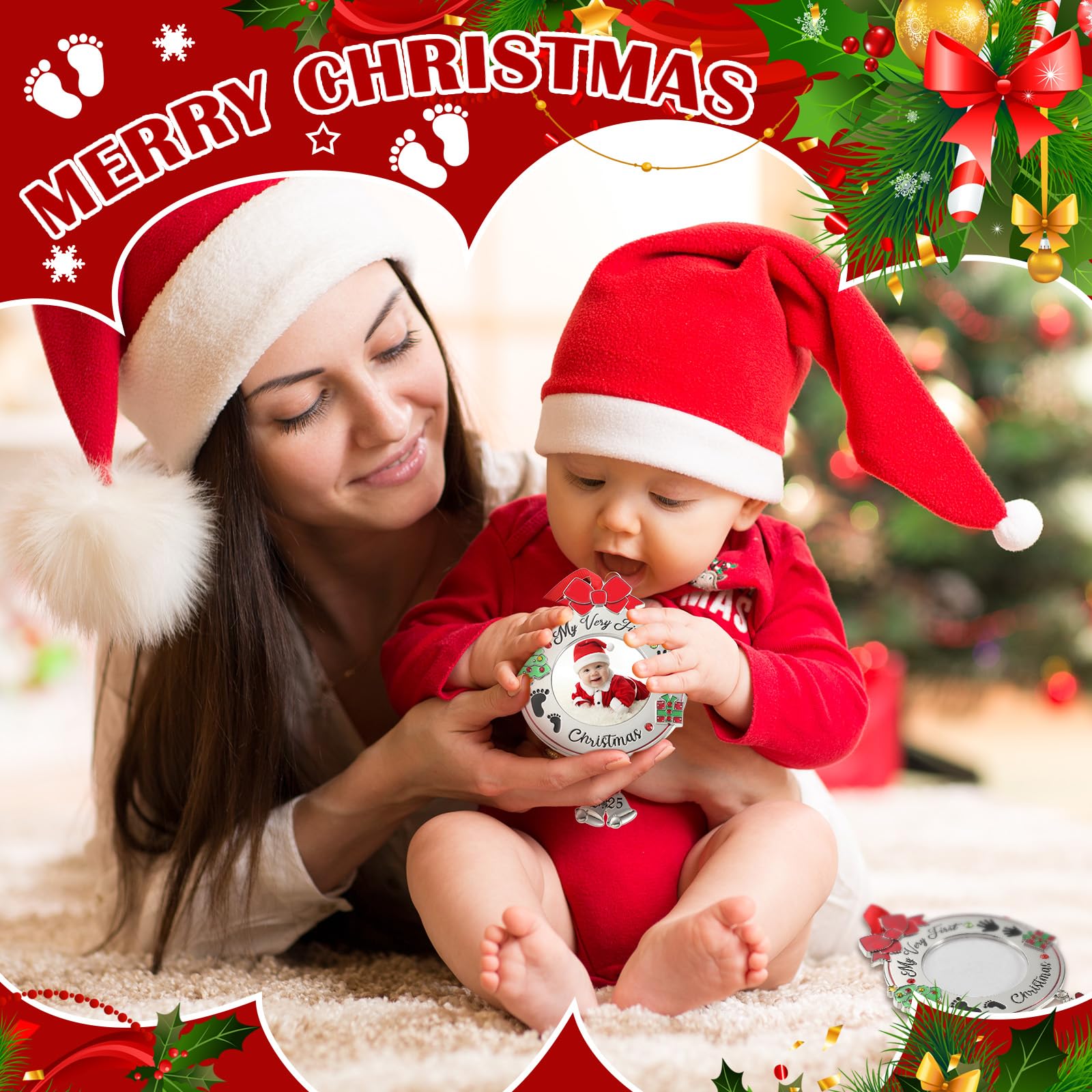 Amazon.co.jp: 赤ちゃんの初めてのクリスマスフォトオーナメント 2025