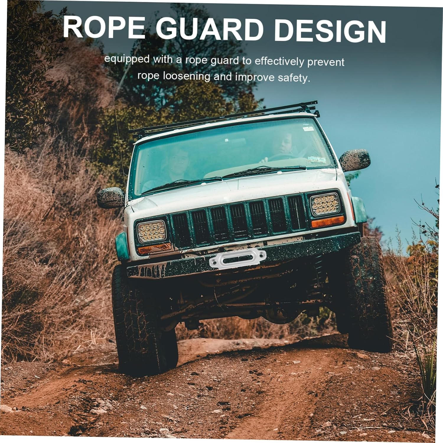 Winch Rope Guide Zinc Alloy Fairlead for Synthetic Rope Silver