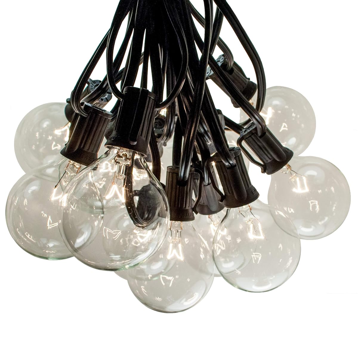Hometown Evolution 100ft Outdoor String Lights - 105 G50 Clear Bulbs - Black
