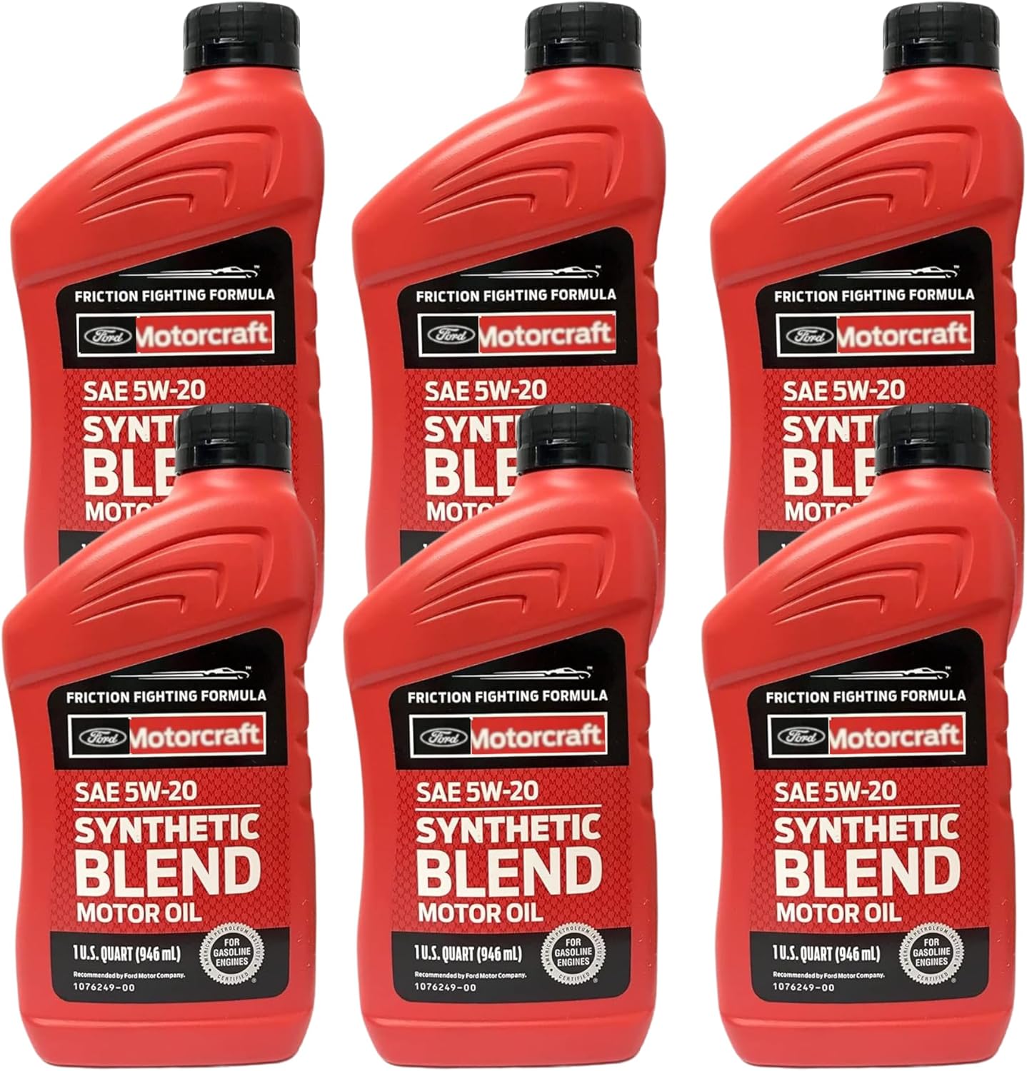 OEM Engine Oil SAE 5W20 Synthetic Blend Motor Oil (Pack of 6). High Performance SAE 5W-20 Full Synthetic Oil for Optimal Engine Protection, Deposit Prevention, Oxidation Resistance