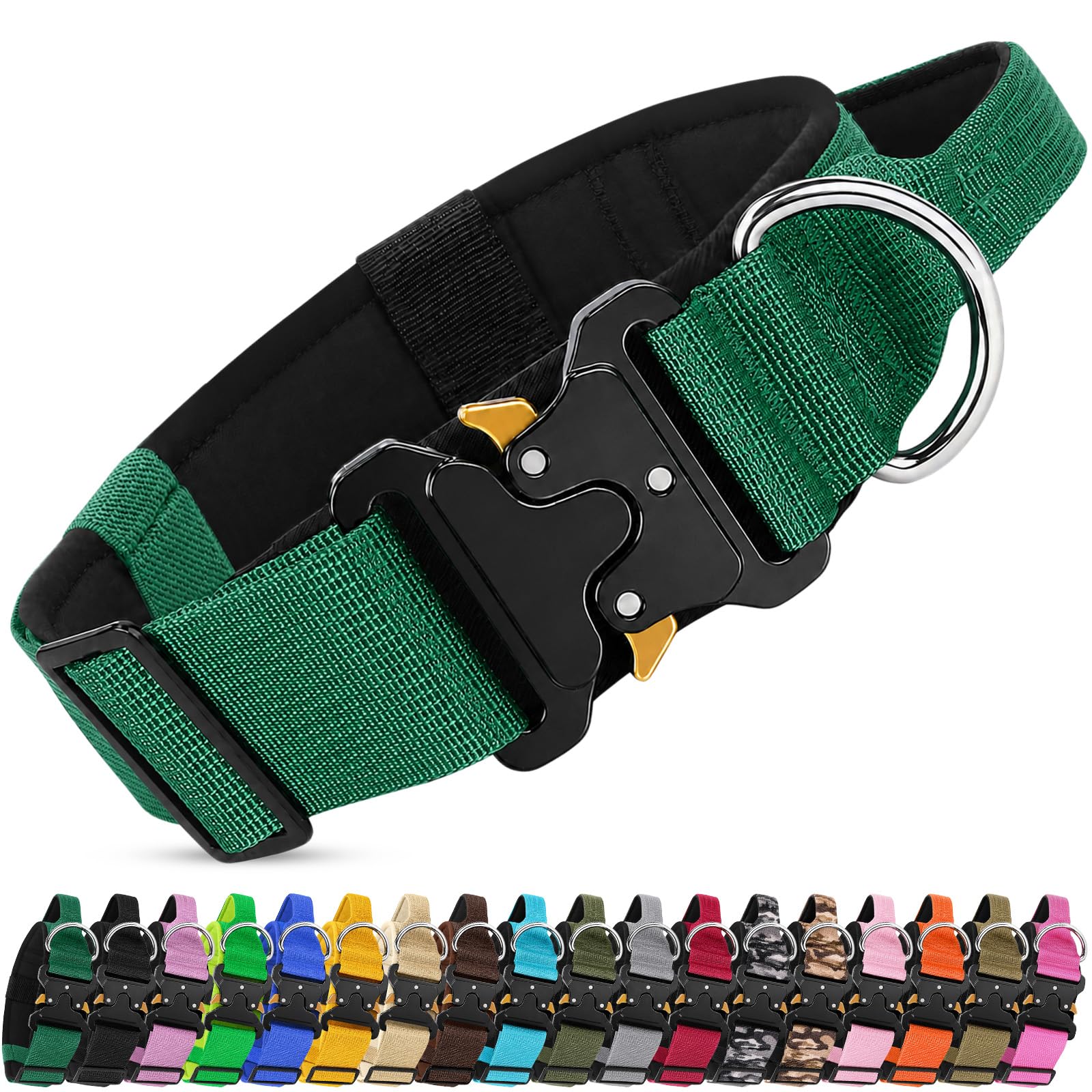 Olcyren Tactical Heavy Duty Dog Collar with Handle for Medium Large Dogs — image 1