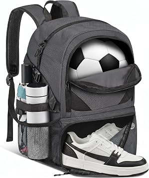 Soccer Backpack with Seperate Compartment, Water Resistant Sport Bags fit for Basketball, Volleyball, Football