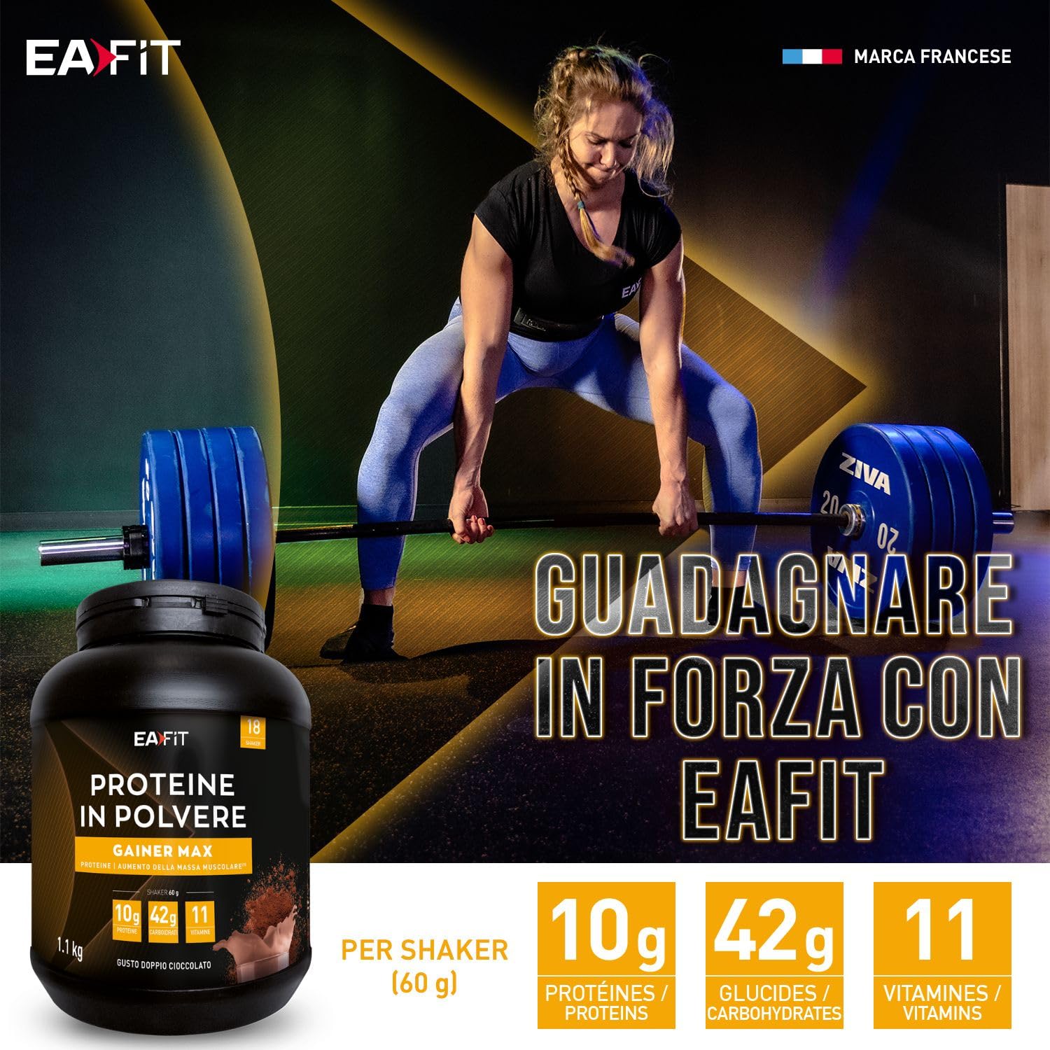 EAFIT Gainer Max Double Chocolat 1,1kg