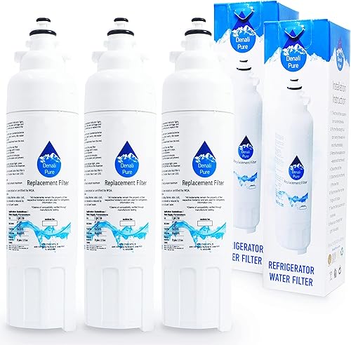 Miniatura 1 de Paquete de 3 filtros de agua de repuesto para LG LSXS26366S - Filtro de agua para refrigerador LG LT800P, ADQ73613401