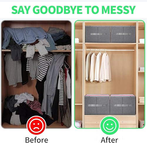 Miniatura 6 de Organizador de jeans para armario, organizador de ropa plegable con asa, organizador de cajones de ropa apilable con 7 rejillas para leggings,