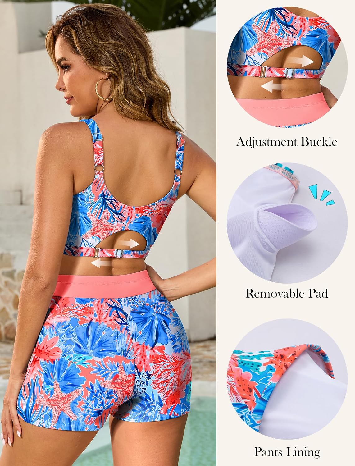 Arolina 3 Piece Swimsuits for Women Tankini Sets Modest Bathing Suits Plus Size Swimsuit Swimwear 2026 thumbnail