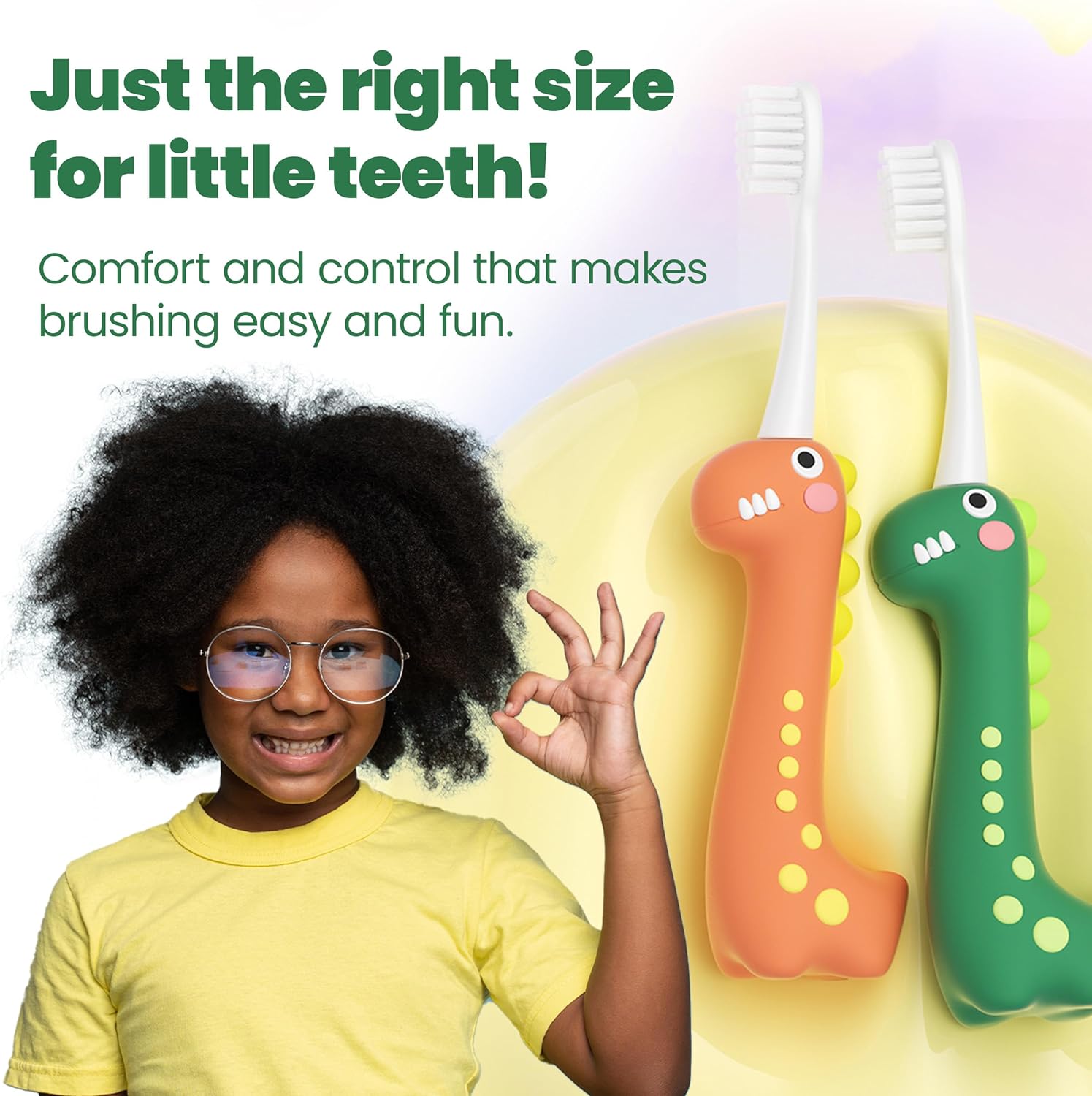 Well Before Dinosaur Kids Toothbrush, 0.12mm Soft Filament Toddler Toothbrush for Kids 6-12 Make Brushing Fun and Protect Kids Delicate Teeth (Pack of 15)