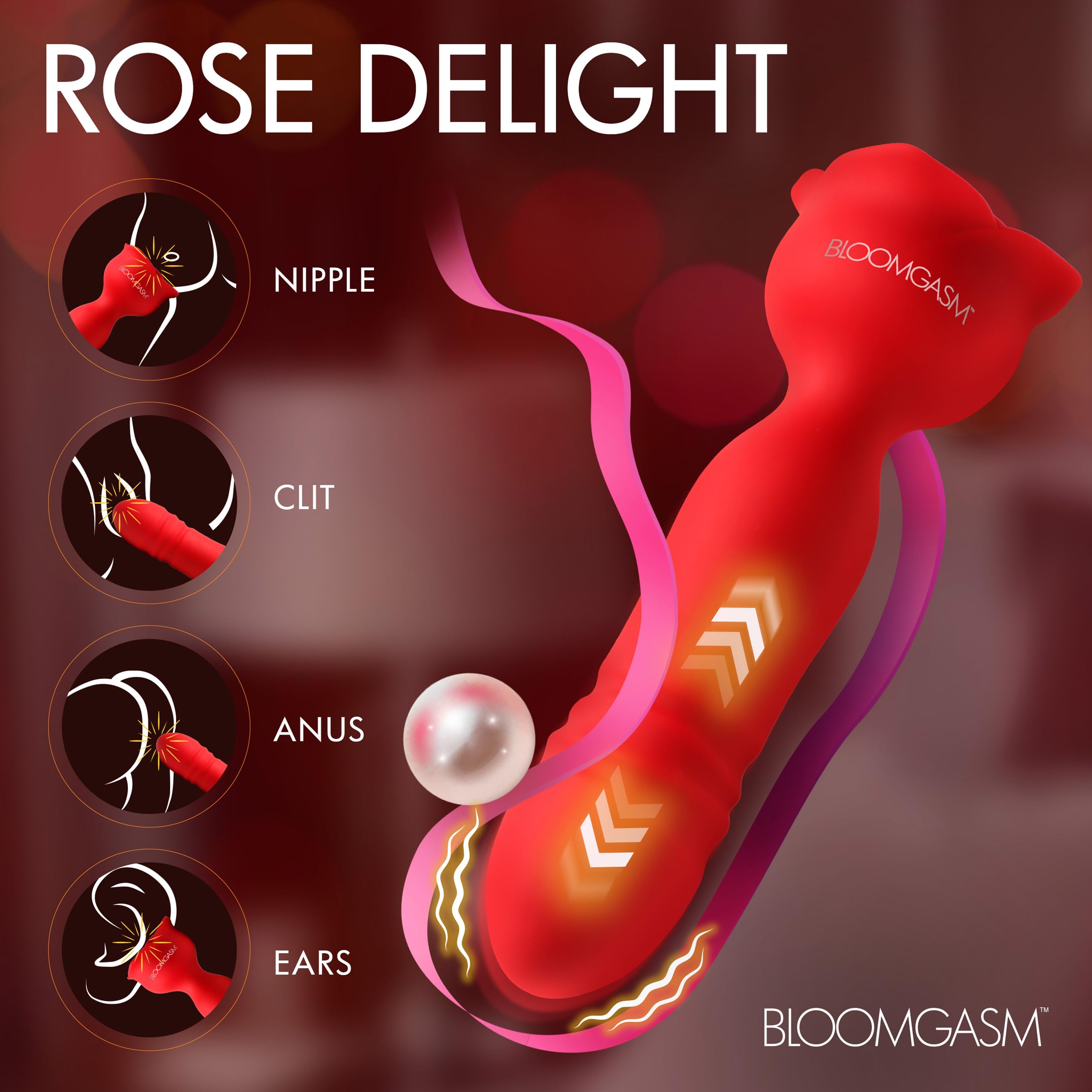 Amazon.com: BLOOMGASM Rose Delight Silicone Thrusting Vibrator for Women &  Couples. Premium Silicone and Rechargeable. Splashproof. 3 Speeds & 6  Patterns. 2 Pieces, Red. : Health & Household