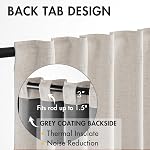 MIULEE 100% Blackout Curtains 108 inches Long, Linen Curtains for Bedroom Living Black Out Window Treatments Thermal Insulated Room Darkening Drapes Back Tab & Rod Pocket, Cream, 2 Panels