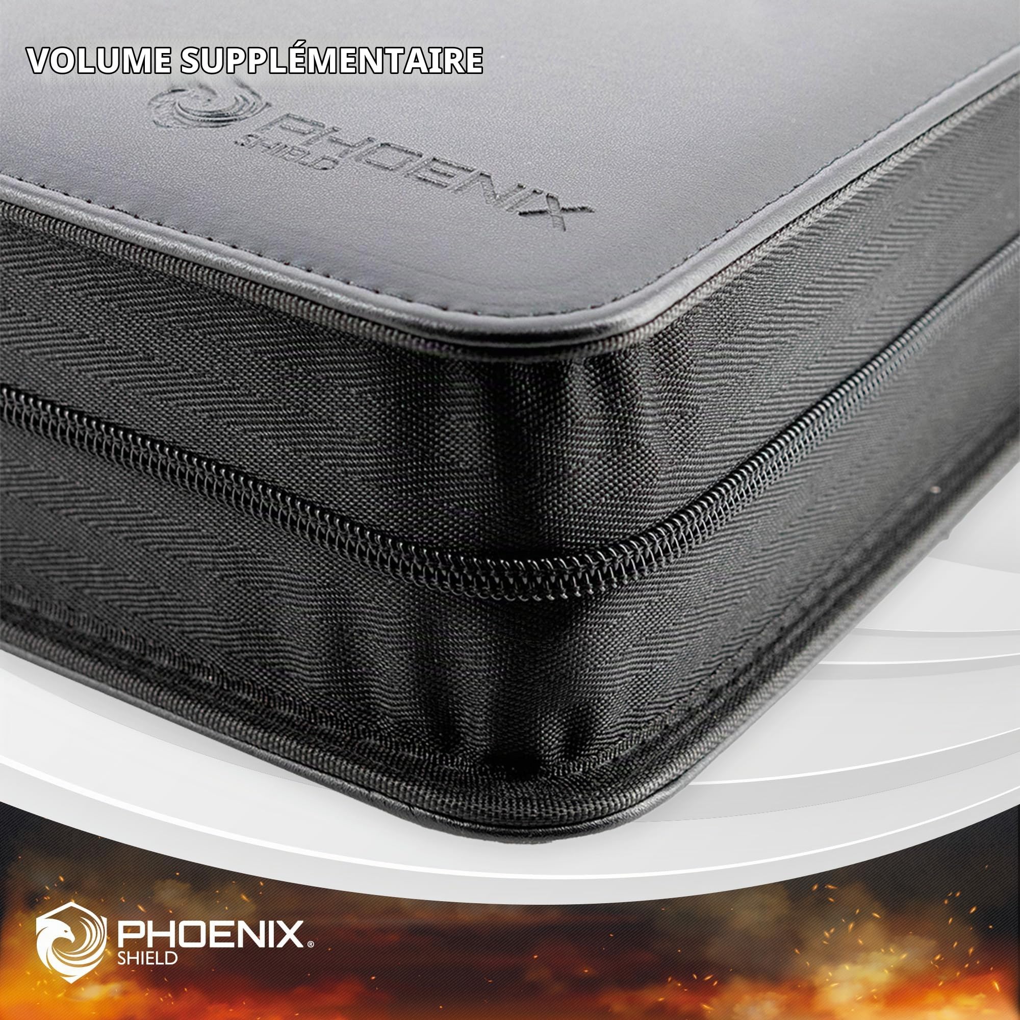 Phoenix Shield | Portfolio Premium à Fermeture Zip 9 Poches - Range 480 Cartes avec Toploader