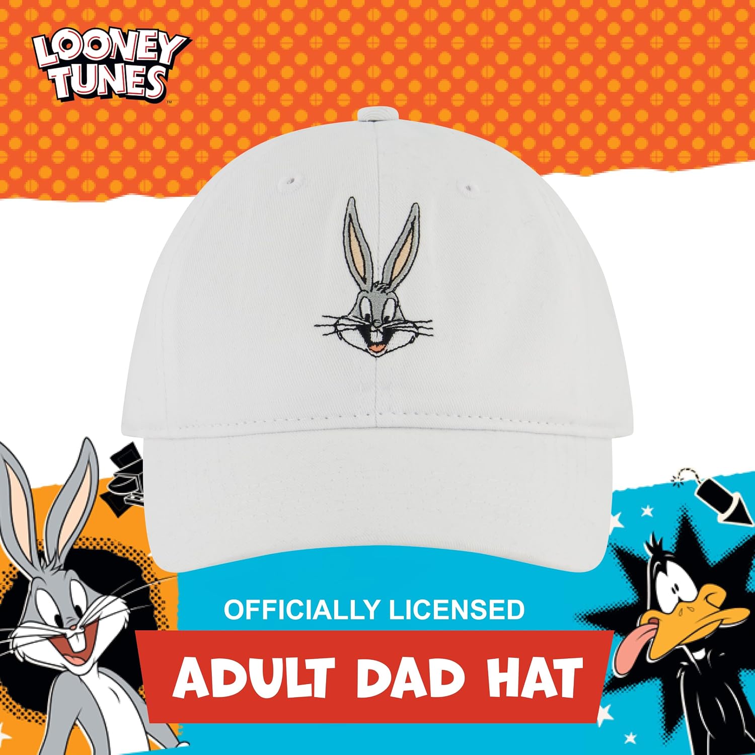 Concept One Unisex-Adult Looney Tunes Baseball Cap, Adult Adjustable Cotton Dad Hat with Curved Brim for Men and Women