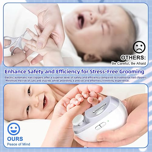 Miniatura 2 de Cortaúñas eléctrico, lima de uñas eléctrica, recortadora de uñas automática 2 en 1 y pulidora de archivos, clip, almacenamiento con luz LED