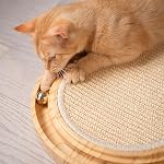 CHEERHOME PETS Sisal Cat Scratcher Toy with Ball Track Wooden Interactive Cat Toy for Indoor Cats Scratch Pad, Physical Exercise for Kitty and Medium Cat