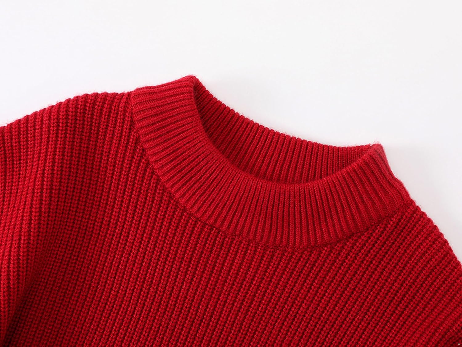 Toddler Little Girl Crew Neck Lantern Sleeve Sweater Knitwear Jumper Top Pullover Outwear