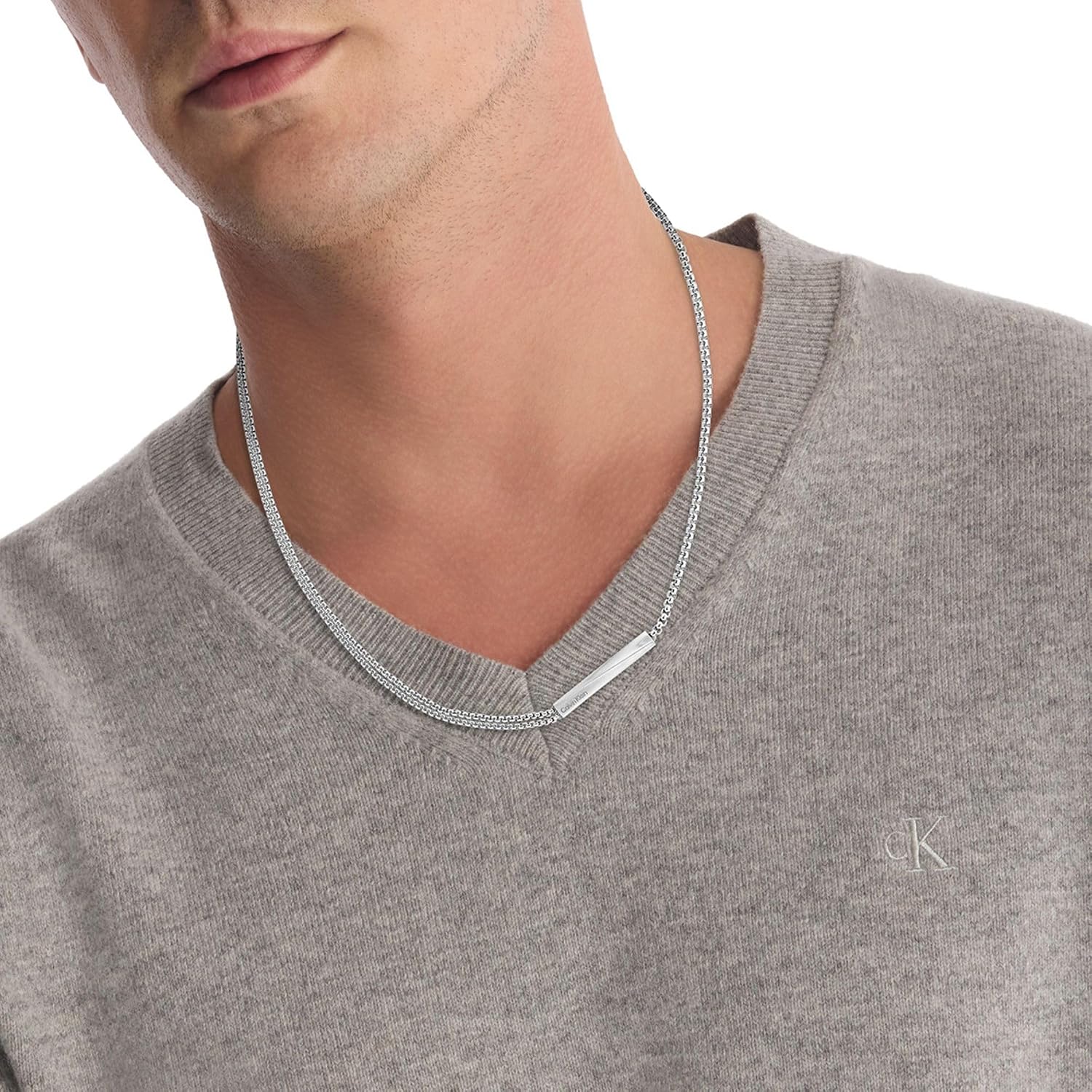 Calvin Klein Men's Jewelry - Iconic ID Necklace - Stainless Steel - Modern Statement Accessory - Gift for Him
