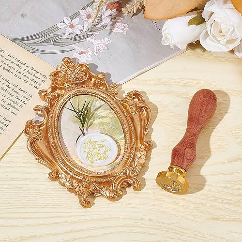 Miniatura 5 de CRASPIRE Sello de cera de Halloween con diseño de murciélagos, calabaza, araña, gato, cabezas de sellado de latón extraíbles, 0.984 in, mango de