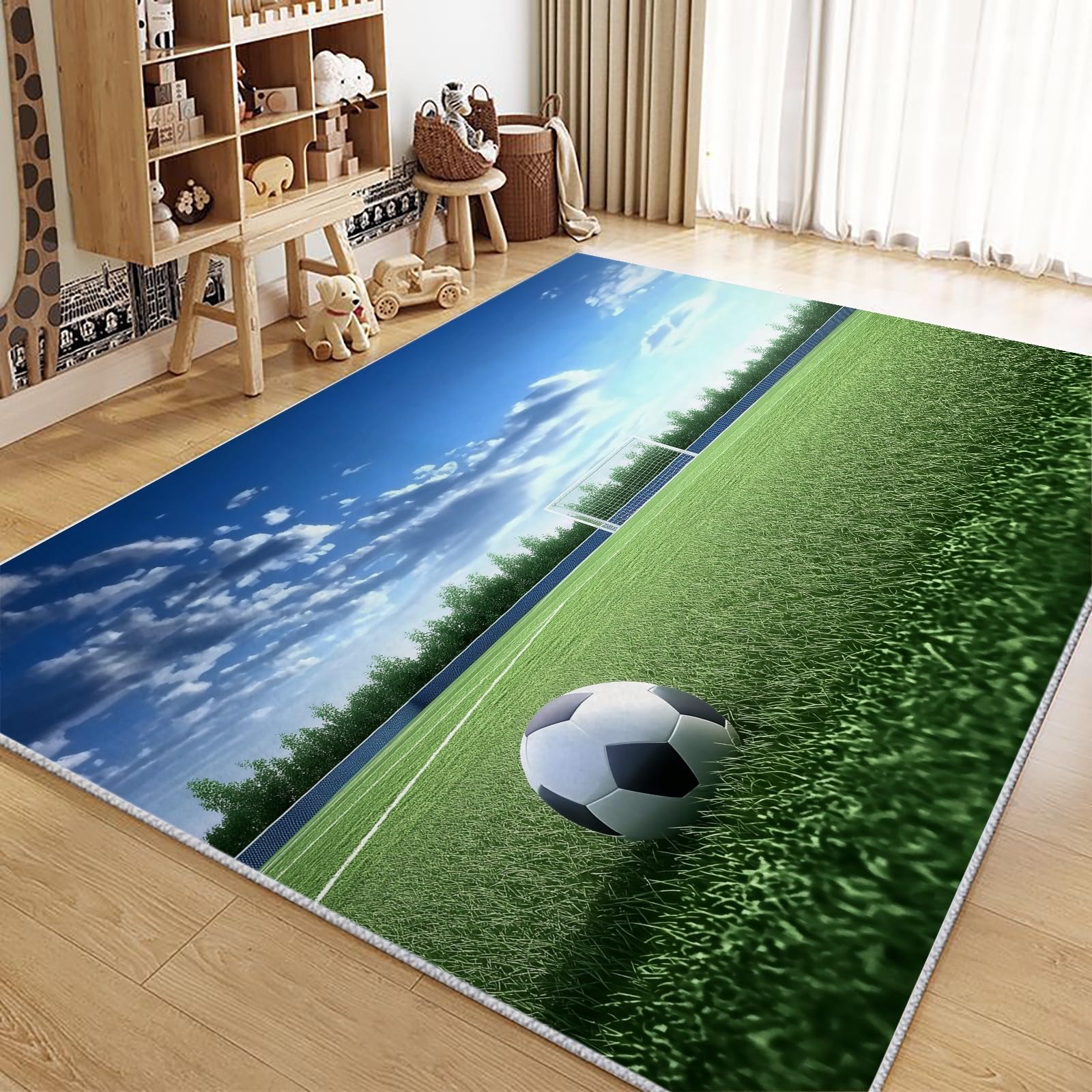 Tapis terrain de football 140x200cm vert poil ras antidérapant