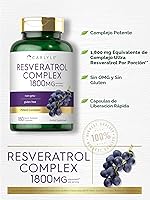 Vista 4 de Carlyle Suplemento de resveratrol 1800 mg 180 cápsulas Sin OMG y sin gluten Complejo potente