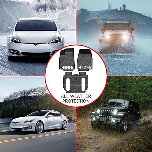 Miniatura 9 de Alfombrillas antideslizantes 3D para camión (solo delantero) ajuste personalizado para Toyota Tundra 2014-2021  Revestimientos para piso de