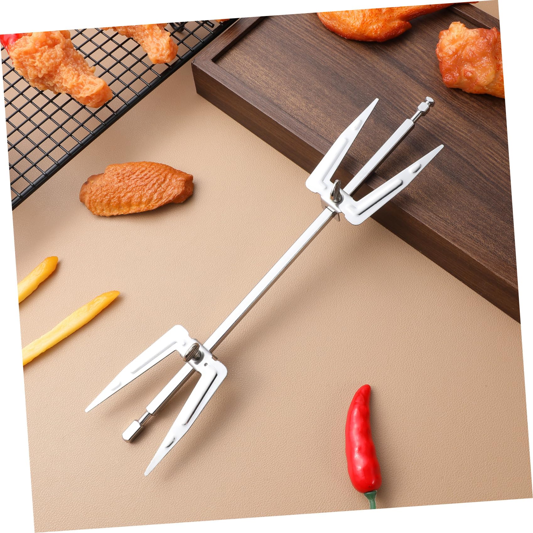 Cabilock Girarrosto Pollo Allo Spiedo Forchetta Griglia Forchetta Griglia Girarrosti Forno Griglia Cremagliera Spiedo Griglia Per Carichi Pesanti Girarrosto Grill Kit Barbecue Grill