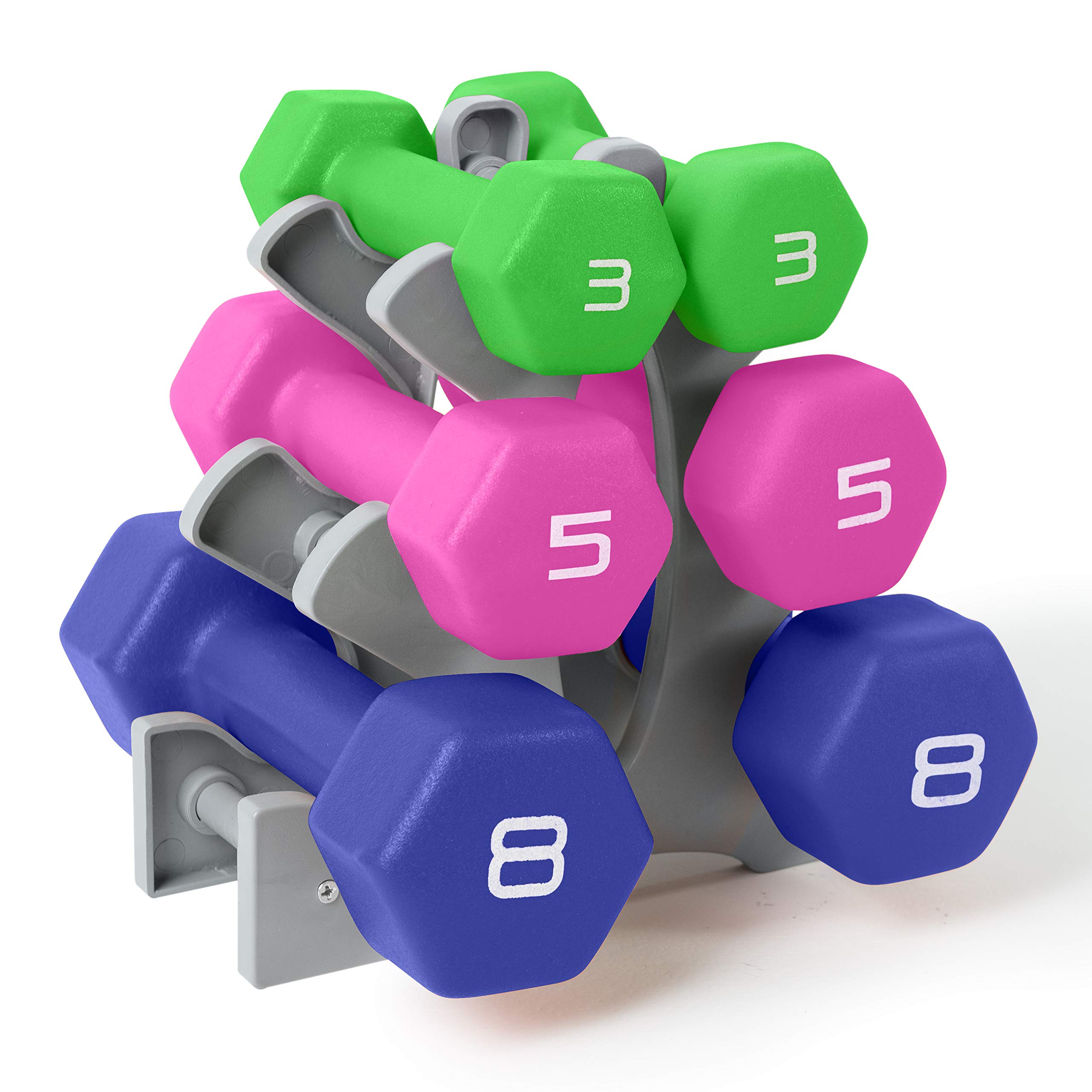 WF Athletic Supply Neoprene Dumbbell Set, Non-Slip, Hex Shape, Free weights set for Muscle Toning, Strength Building, Weight Loss - Portable Weights for Home Gym Hand Weight