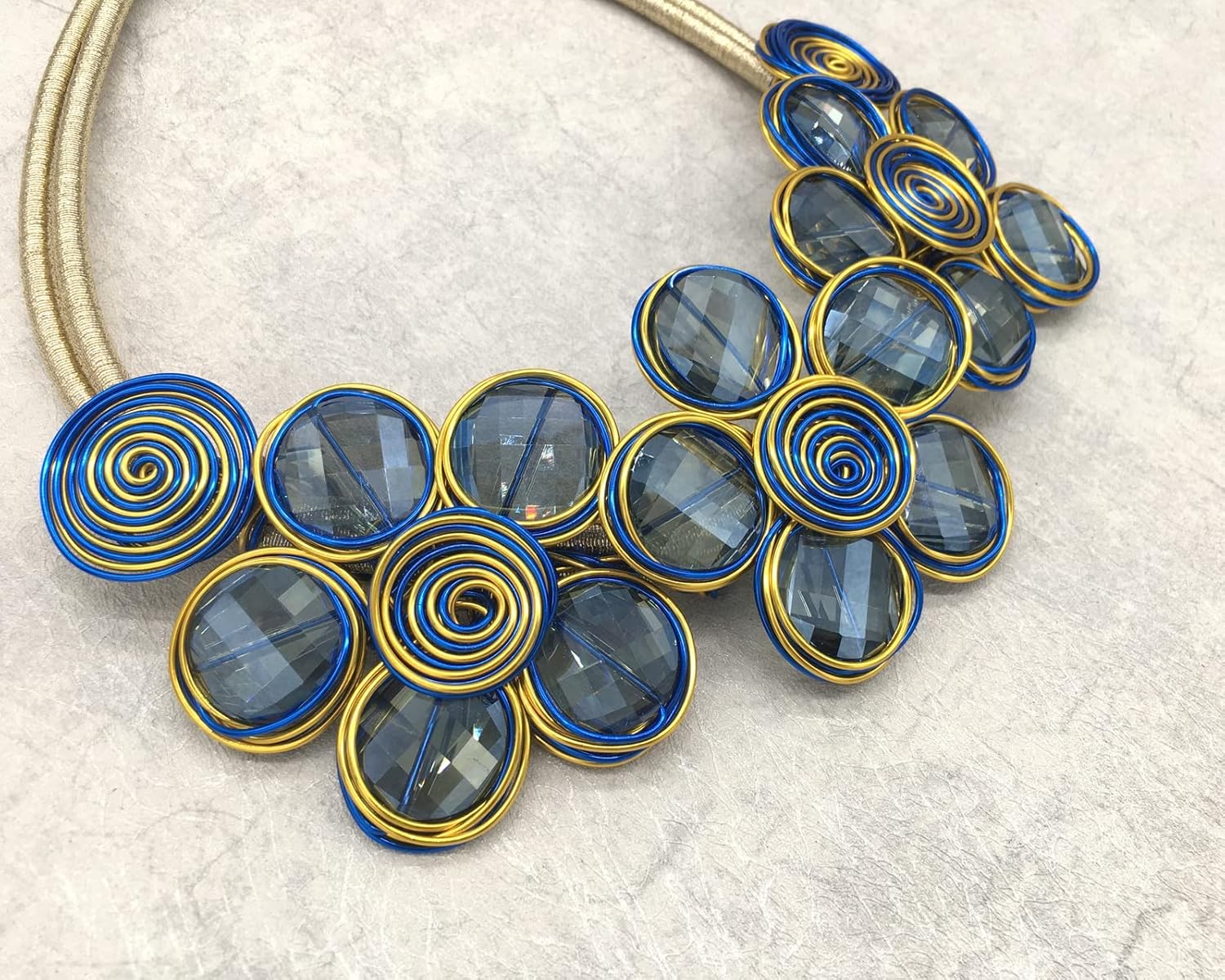 Statement Chunky Flower African Necklace For Women Tribal Fashion Costume Jewelry Earring Sets Unique Big Colorful Rhinestone Crystal Pendent Collar Choker Bib Handmade - Image 6