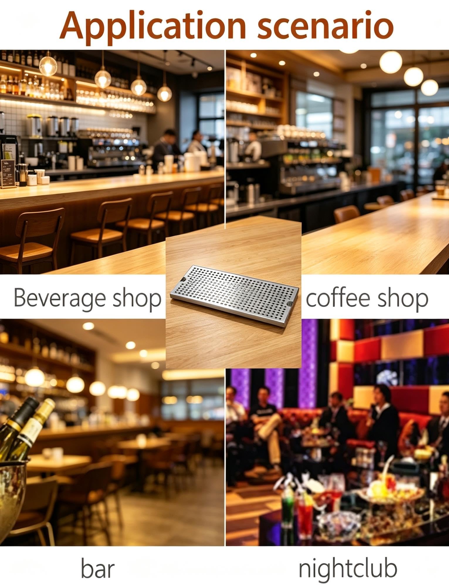 Plateau Égouttoir Inox Bar Résistant Bac Récupérateur Eau