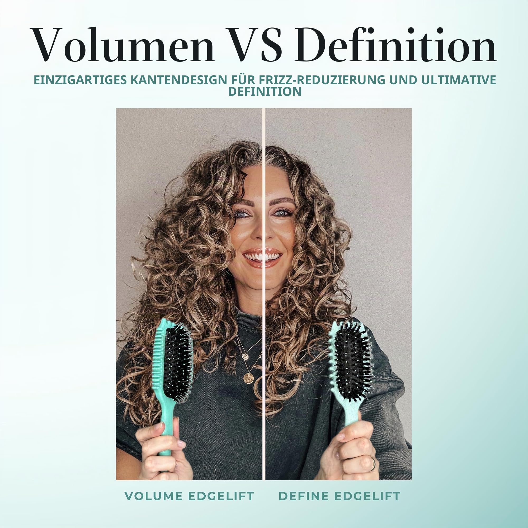 Bounce Curl Volume EdgeLift Brush, 5-in-1-Bürste für volumisierte Wellen, Locken und Kringel - Blaugrün