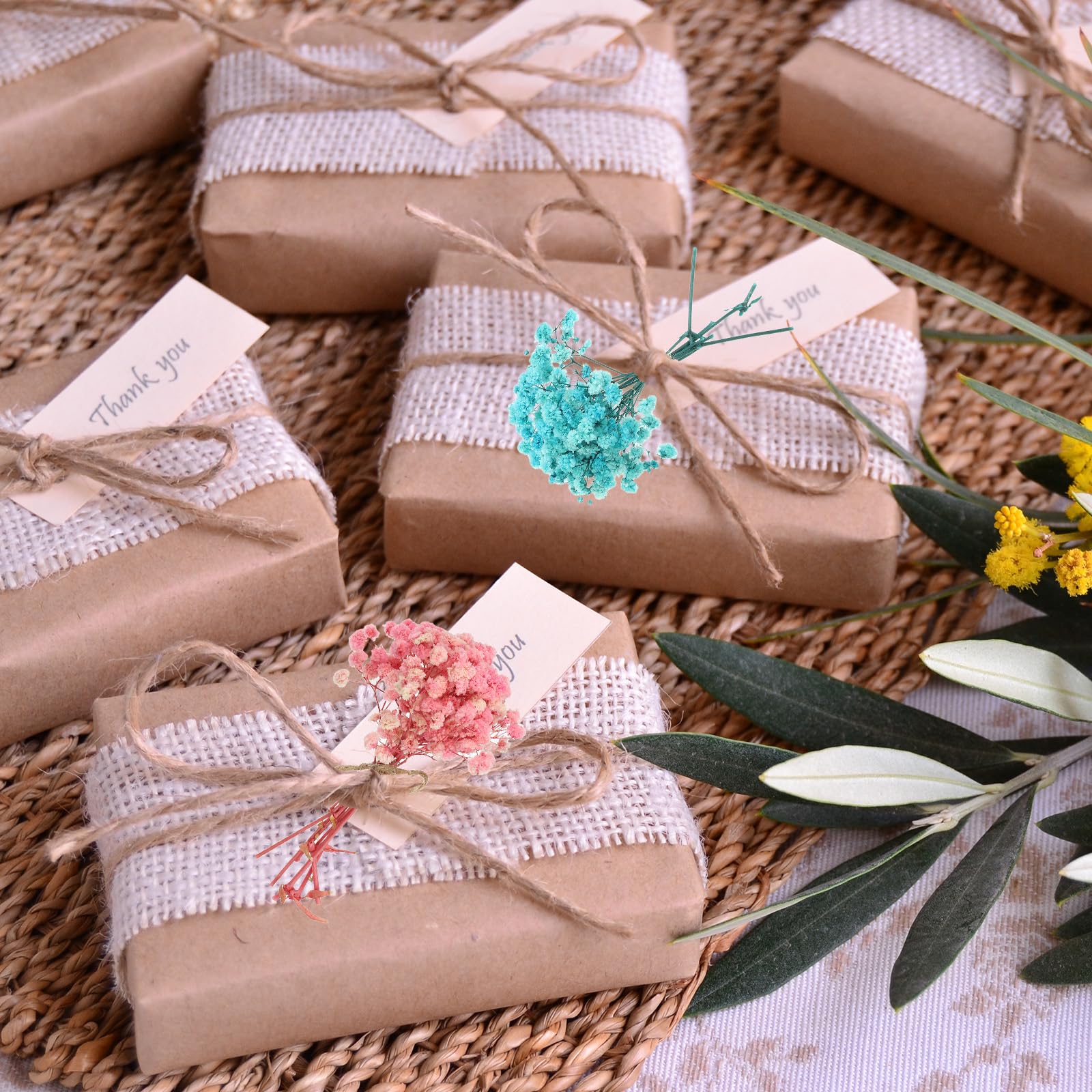 Bouquet De Fleurs Séchées Craspédia Gypsophile – Mes Fleurs Séchées: Maison Gaya