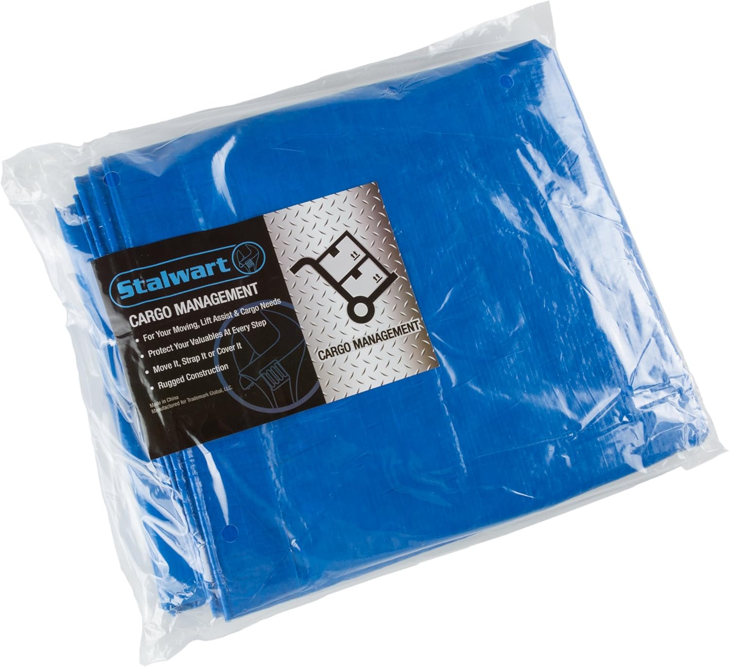 Stalwart Outdoor Multi Use Tarp - Durable Tear Resistant Blue Multipurpose Reusable Tarp for Hunting, Dry Storage, Protection