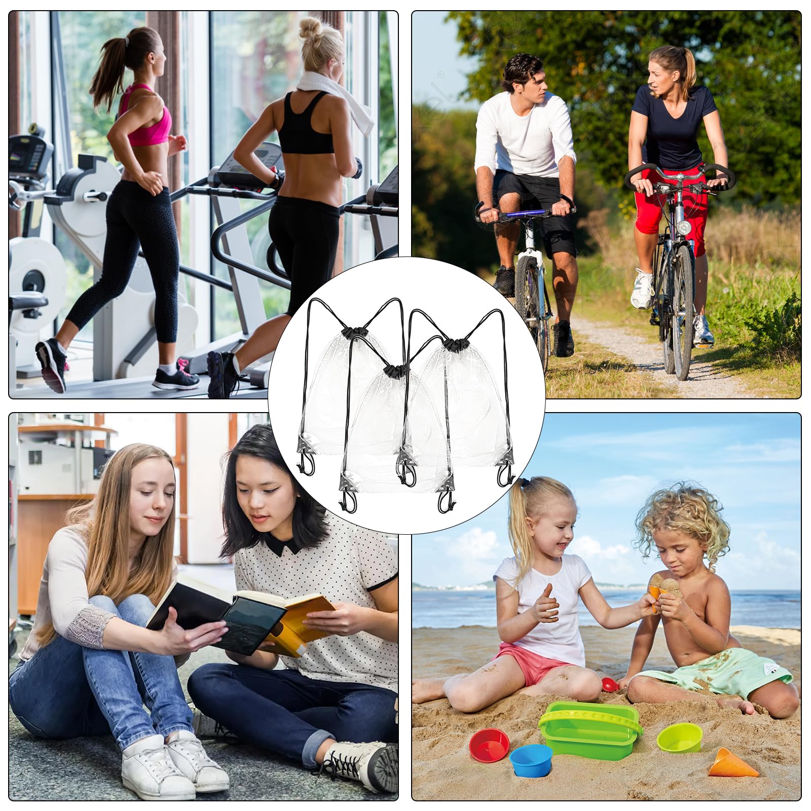 Dzpuhuojz Clear Bag Festival, zaino trasparente, borsa trasparente, per zaino scuola, palestra, viaggio, nuoto in spiaggia