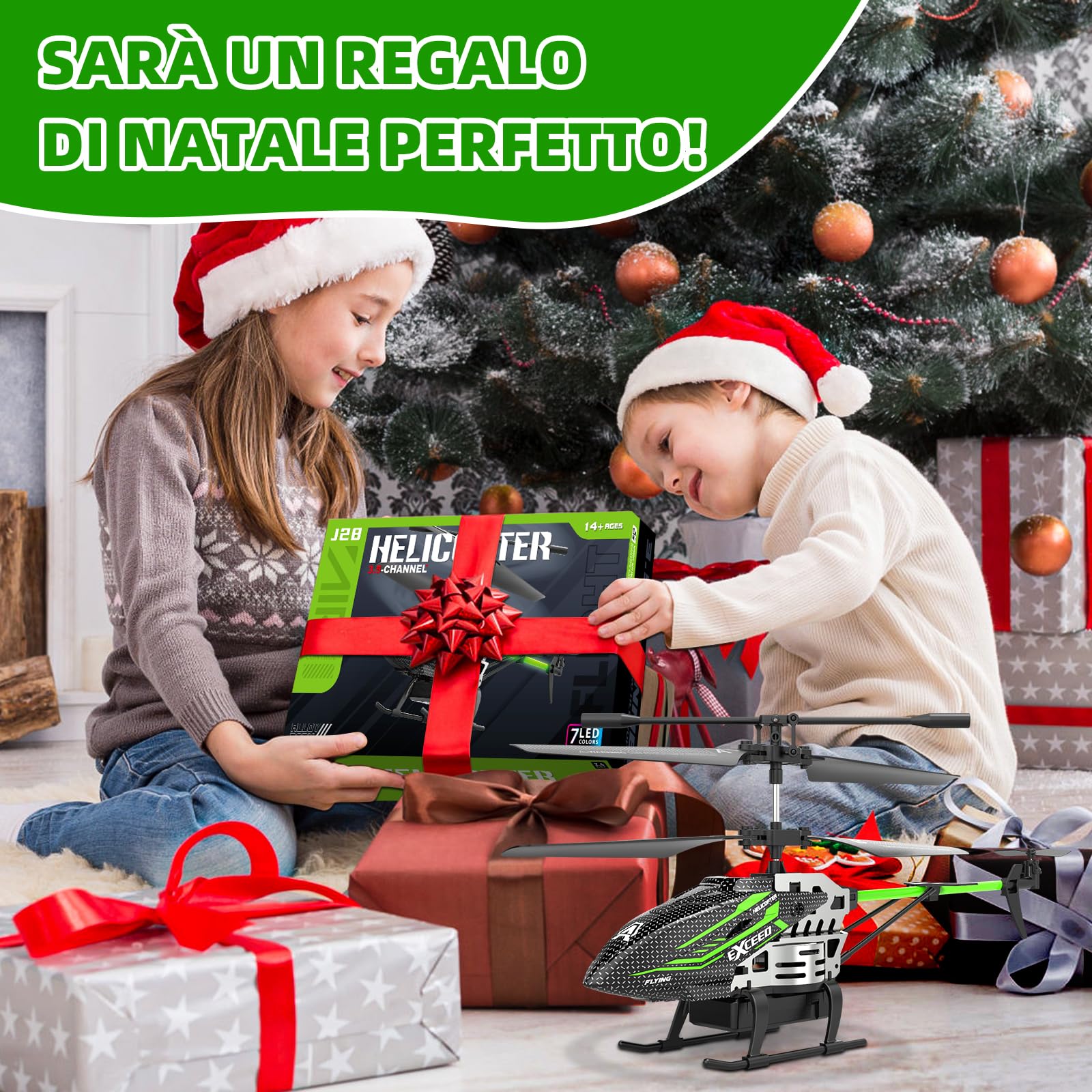 BuzzoXerex Elicottero Telecomandato, 2.4G Elicottero RC, Elicottero Rradiocomandato con Luce LED & 3.5 Ccanali, Aereo Telecomandato con Giroscopio e Altezza Fissa, Bambini e Adulti