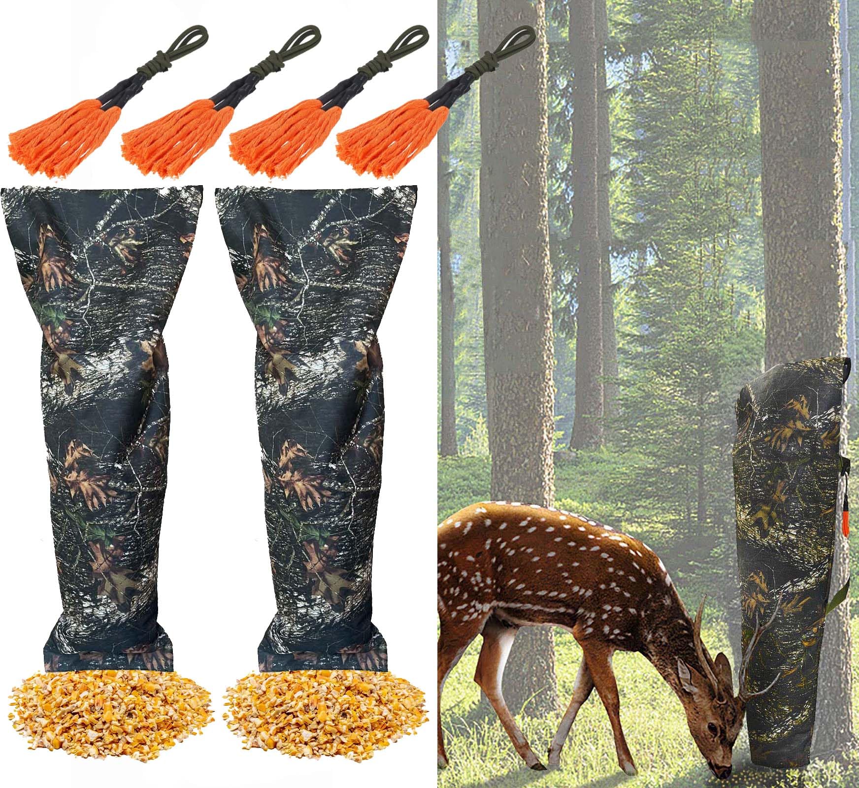 Hirsch Futterspender mit Verstellbarem Gurt, Wasserdichter Hirsch Fütterung, Hängender Schwerkraft Hirsch Mais Futterspender für Jagd und Fütterung-2 Piece
