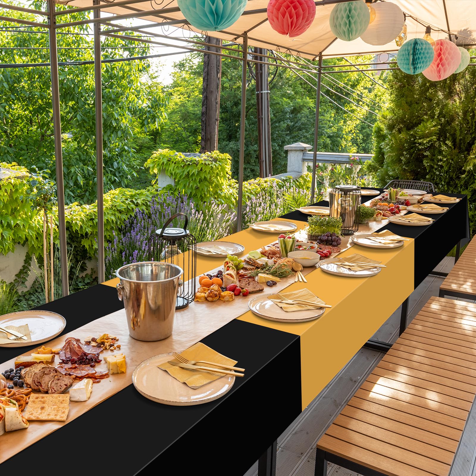 Lot De 16 Nappes Rectangulaires Noires De 137,2 X 274,3 Cm