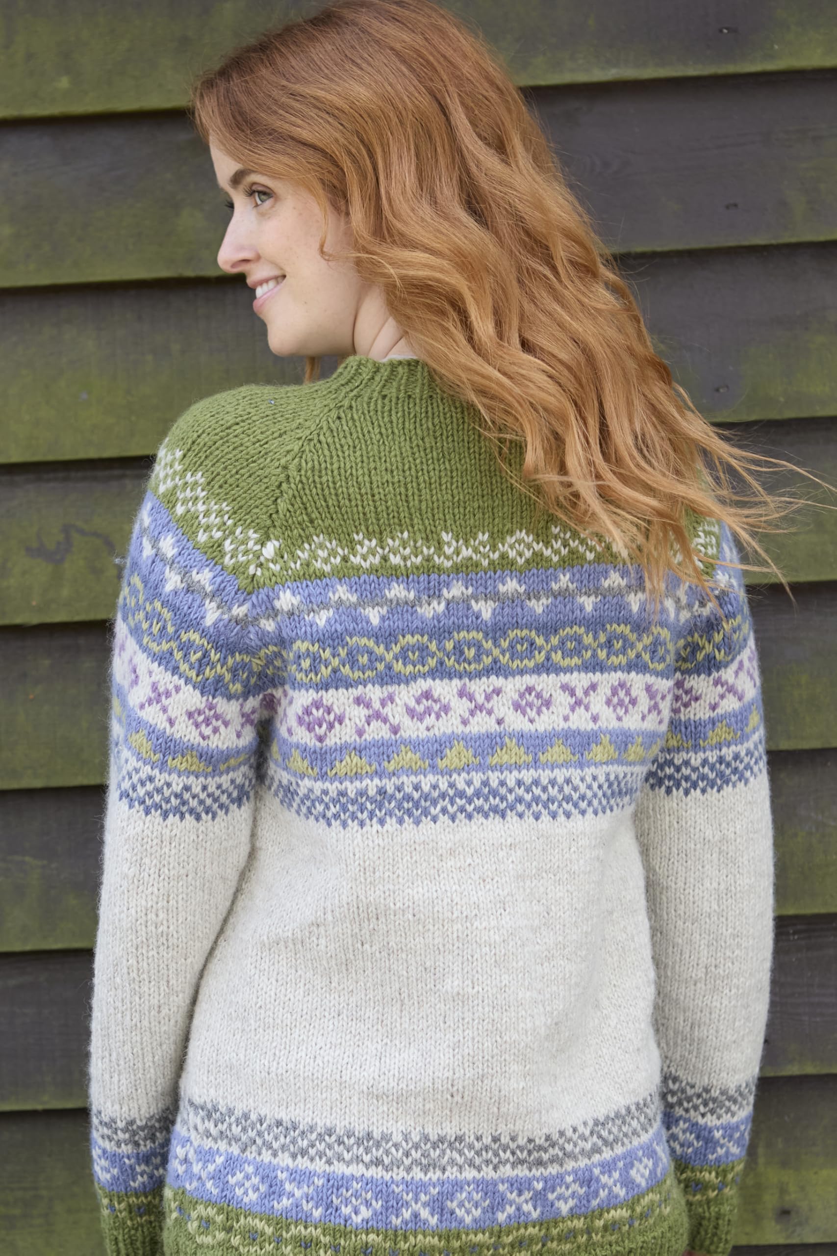 Pachamama Maglione da donna in lana lavorato a mano tradizionale individuale Fair Isle modello fatto a mano spesso caldo pullover maglione commercio equo e solidale