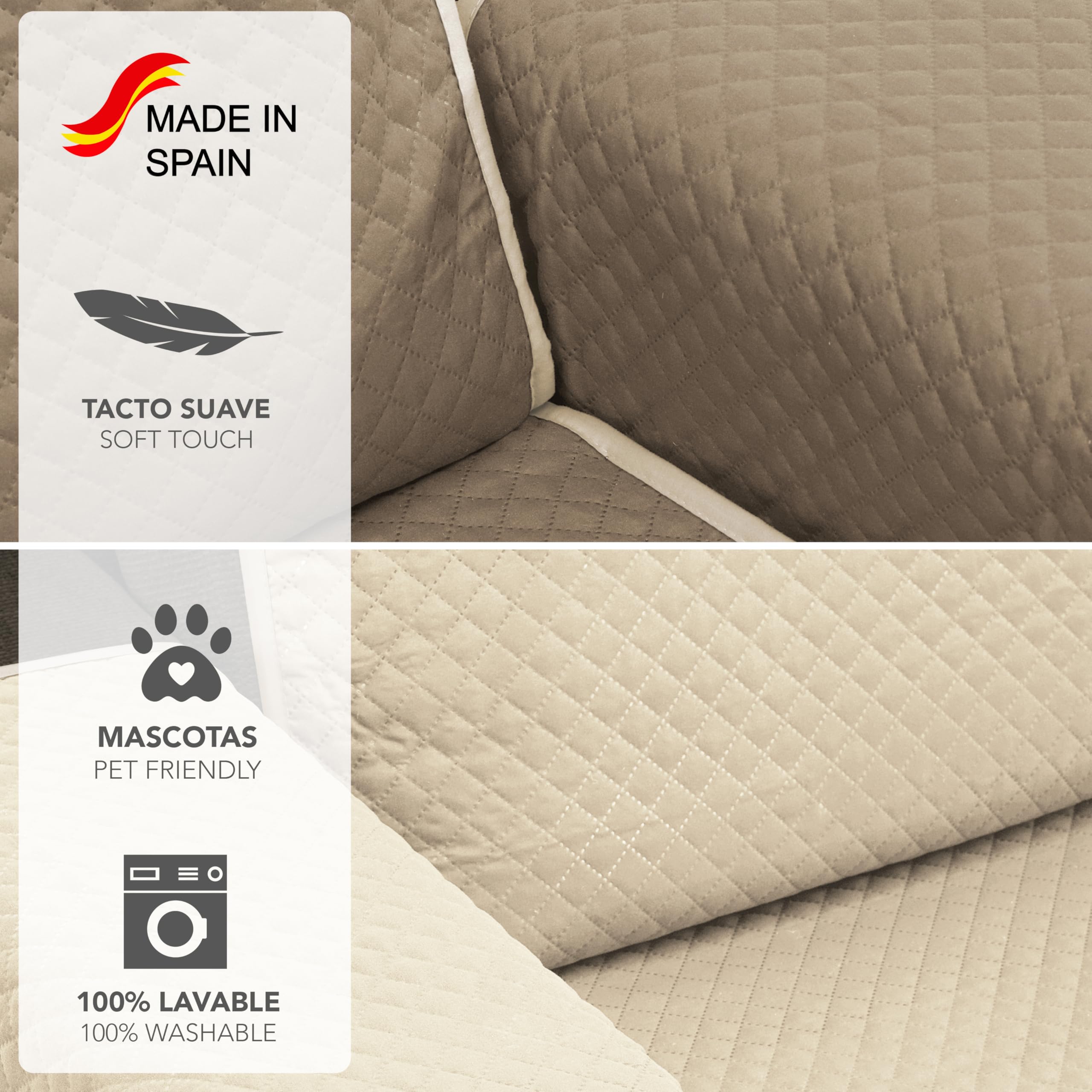 Martina Home Cubre Sofá Diamond 2 Plazas XL Beige/Cuero
