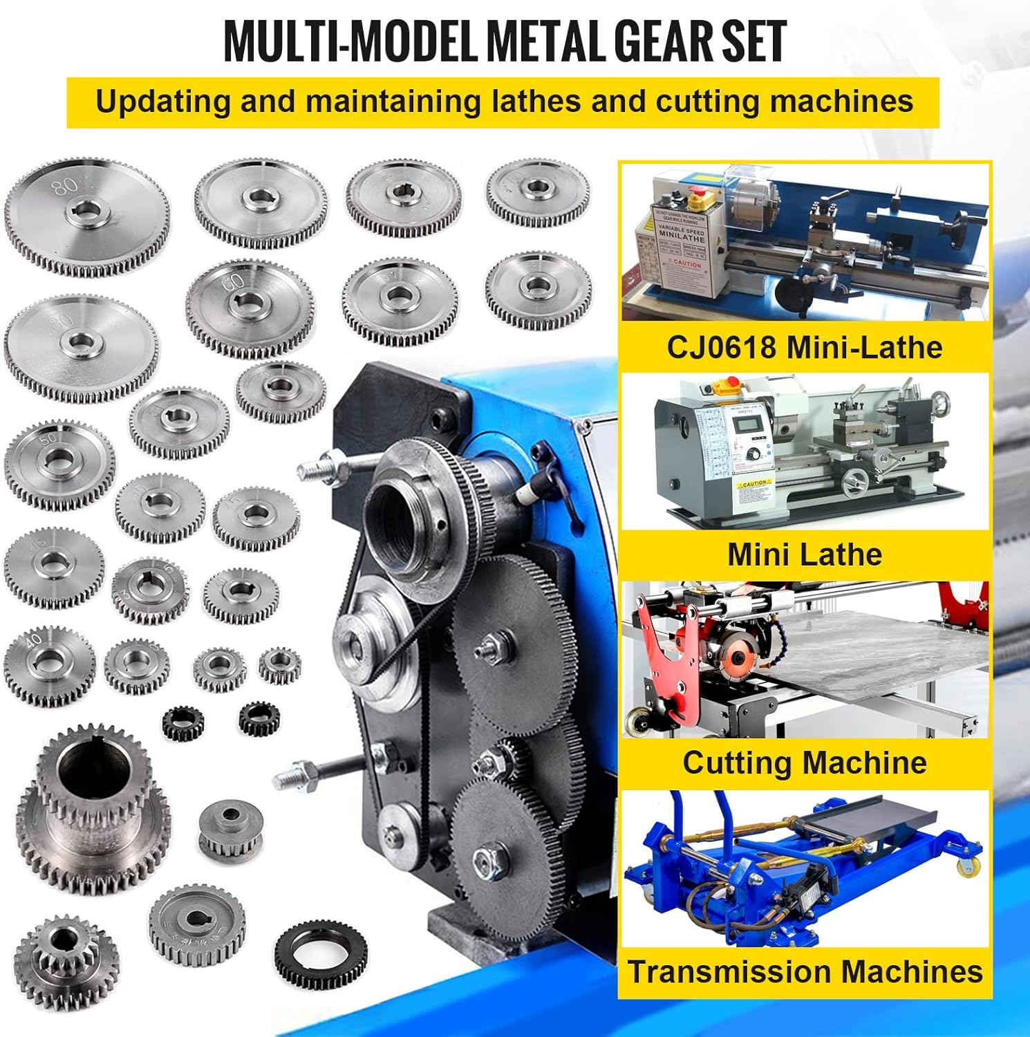 Buy VEVOR 27PCS Metal Lathe Gears, Precise Mini Lathe Replacement Gears