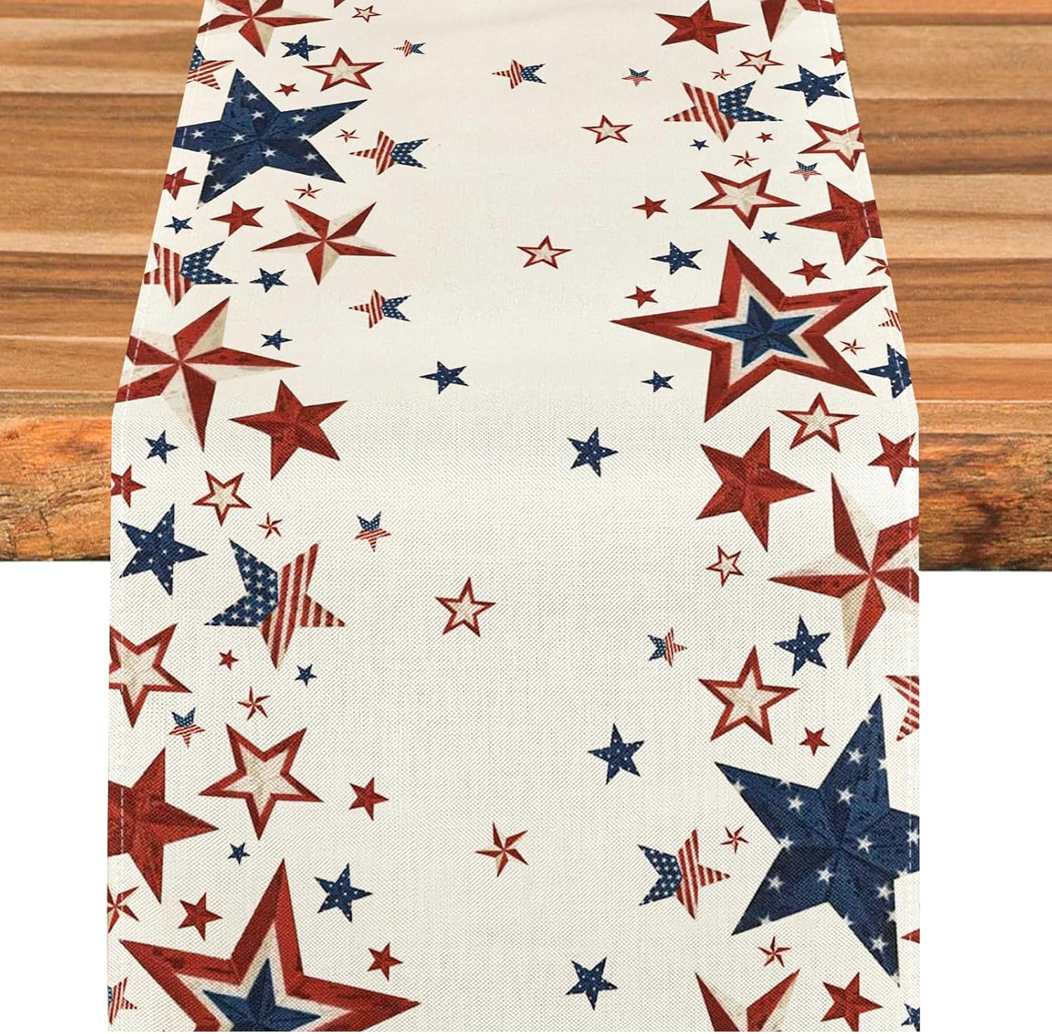 Bloss Patriotic Stars 4th of July Table Runner, Red White and Blue Table Runner American Flag for Independence Day, 250 Anniversary USA Merchandise Decoration for Home Party Decor,13 x 72 Inch