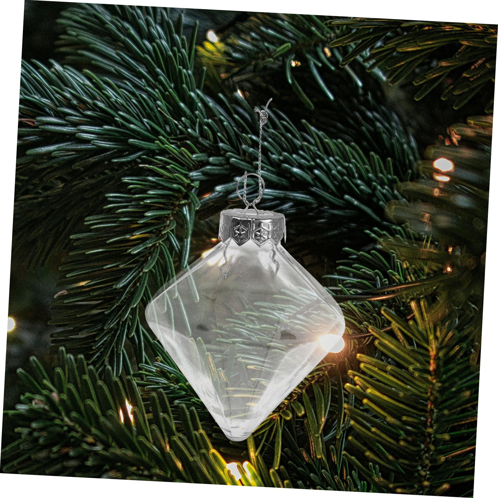 Boules de Noël Transparentes en Plastique Creuses Lot de 8 Décorations Suspendues Créatives à Remplir Accessoires Cordon pour Fêtes et Mariages