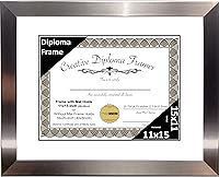 Vista 36 de Creative Picture Frames Carnegie - Marco de diploma de acero inoxidable con acabado de acero inoxidable de 12 x 16 pulgadas con vidrio negro