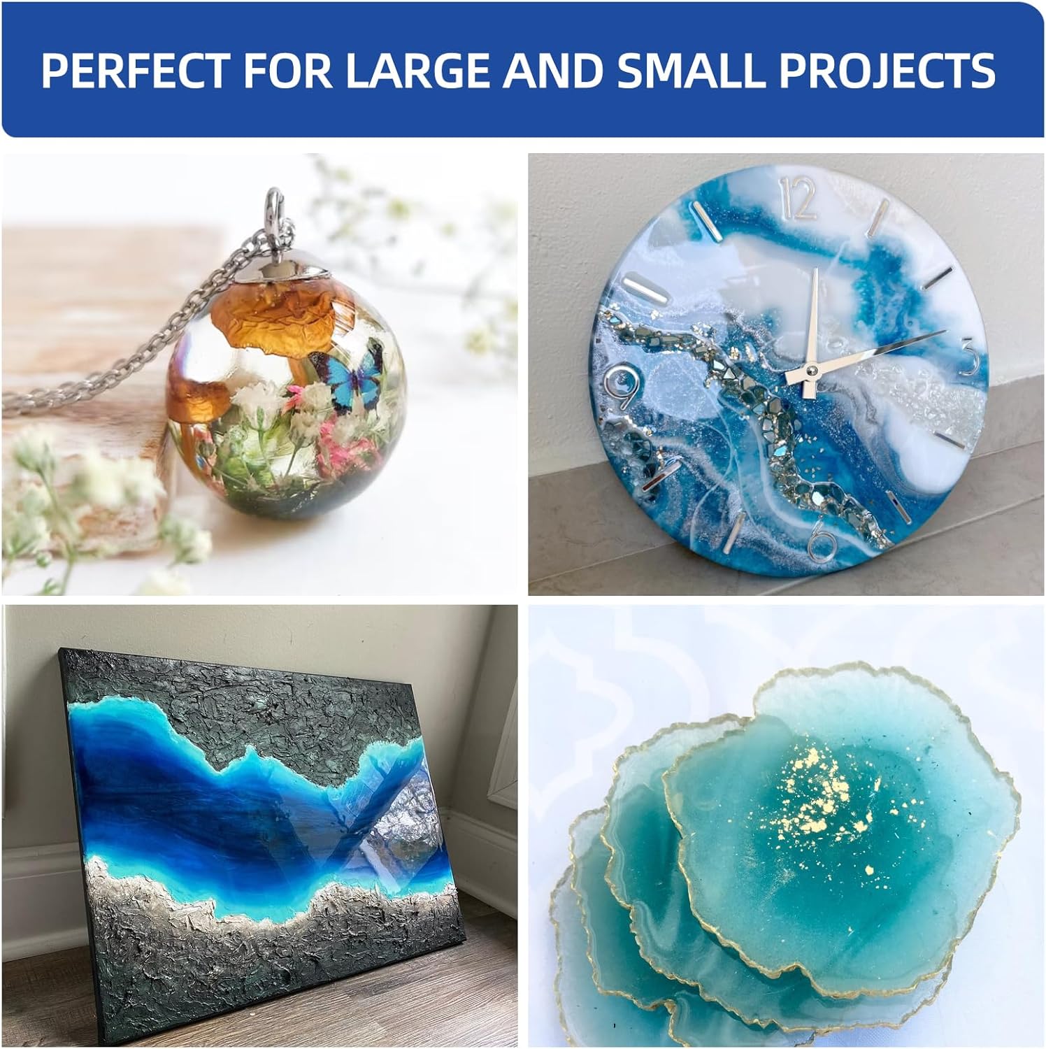 1 Gallon Crystal Clear Epoxy Resin Kit - Not-Yellowing No-Bubble, Self Leveling Easy Pour - 1:1 Ratio High Gloss Casting & Coating Resin for Art Crafts, Jewelry Making, Wood & Molds - Image 6