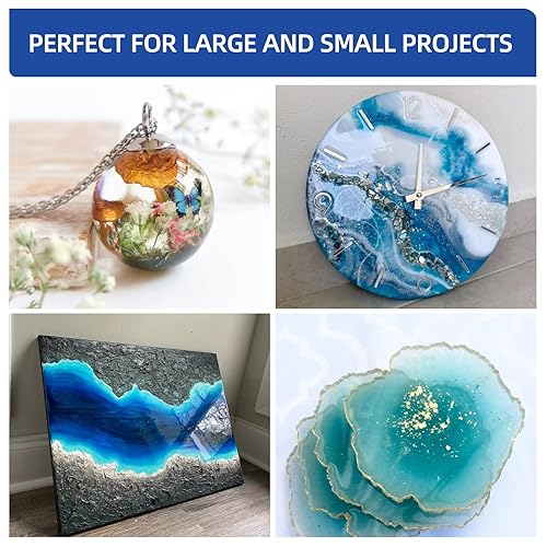 Miniatura 6 de Kit de resina epoxi transparente de 2 galones, seguro para alimentos y sin burbujas, resina de fundición de alto brillo con relación 11 para arte,