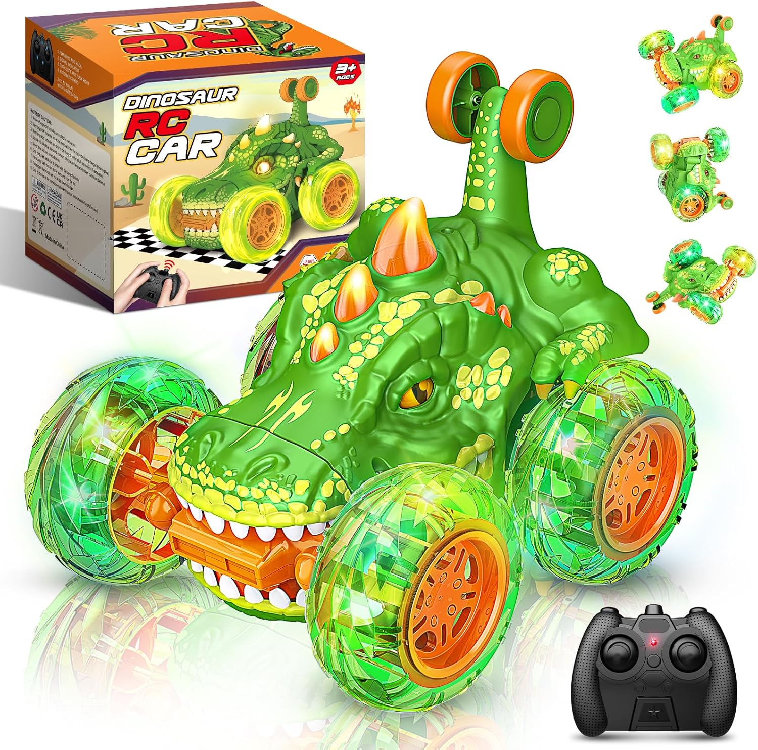 Toys for 39 Year Old Boys, decked Dinosaur 360°Rolling Twister with